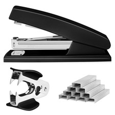 Stapler Set: 25 Sheet Capacity, Staple Remover, 1000 Staples, Black