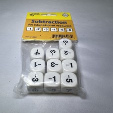 10 Subtraction Koplow Dice d6 Math Numbers New Minus Vintage Open Package
