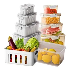 5-Pack Food Storage Containers Fruit & Produce Saver Fridge Organizer Airtight