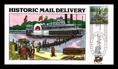 DR JIM STAMPS US COVER HISTORIC MAIL DELIVERY SHIP FDC COLLINS HAND PAINTED