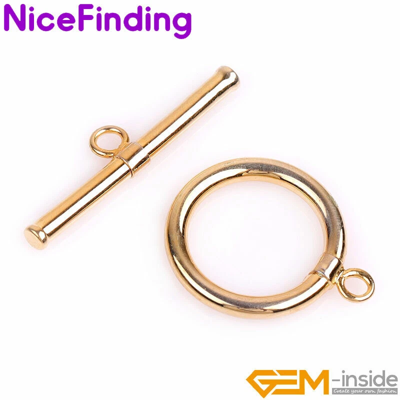 14K Gold Filled Circle Toggle Clasp For Bracelet Necklace Jewelry Making Closure - Image 4 of 4