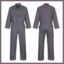 Portwest Euro Work Coverall Overall Protective Boilersuit Workwear Jumpsuit Grey