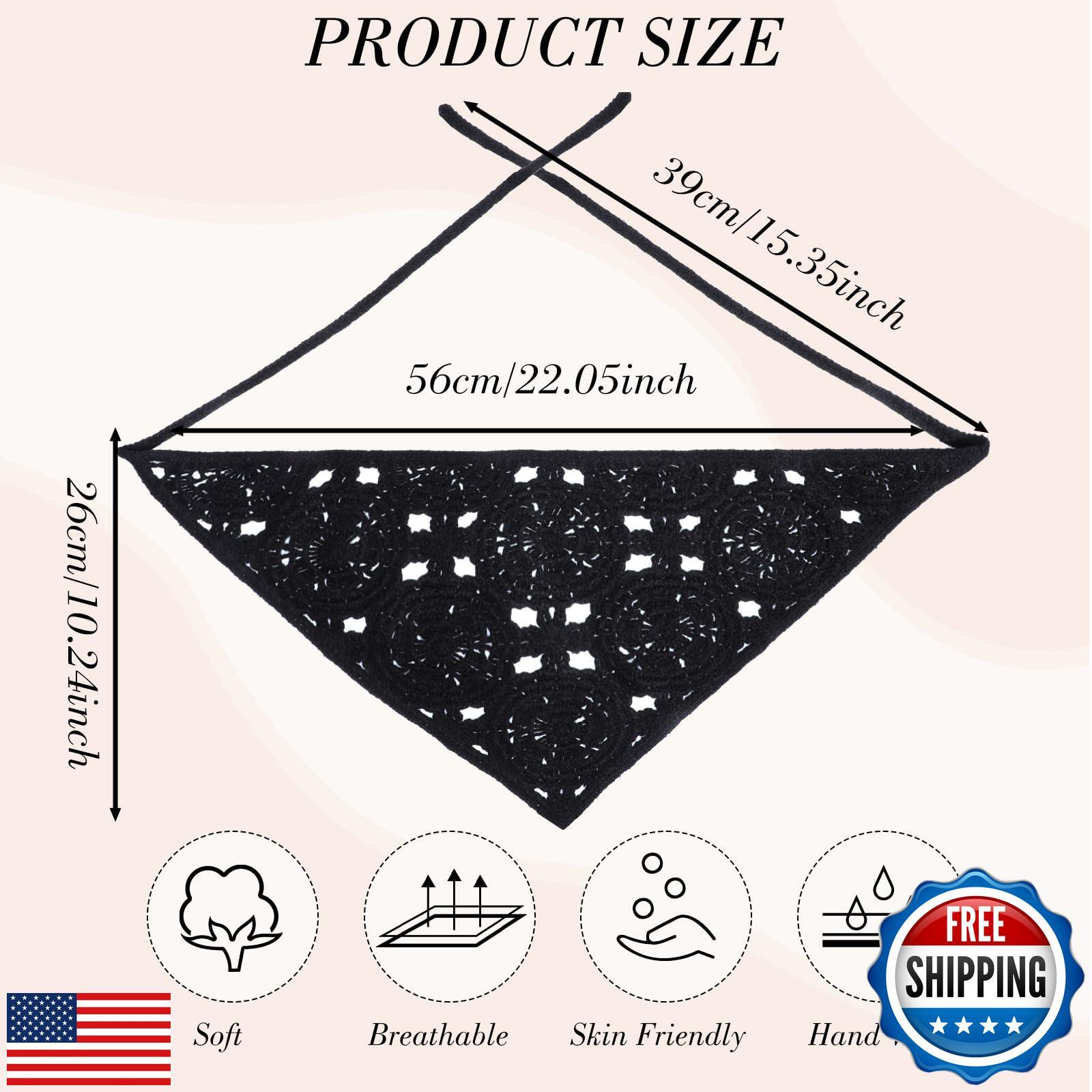 obeoby 4 PCS Crochet Bandanas Headscarf, Women Hair Scarf Headband for Girls 