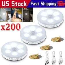LED Motion Sensor Under Cabinet Closet Light USB Rechargeable Kitchen Lamp