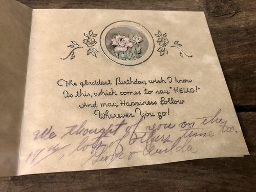 Tarjeta de felicitación vintage feliz cumpleaños - Imagen 3 de 4