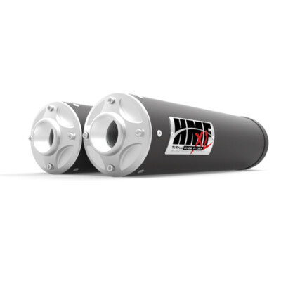 HMF for Can-Am Maverick Turbo 2015-2017 Titan XL Gun Metal/Billet Dual Slip On