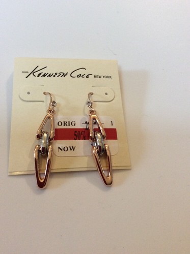 $28 Kenneth Cole Rose Gold Tone Link Drop Earring 58F - Picture 3 of 4