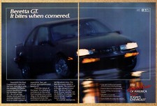 Chevrolet Beretta GT Heartbeat of America - 2 Page Vintage Print Ads Poster 1987