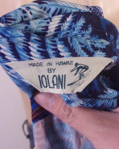 vintage 40s 50s RARE Iolani 100% Rayon Crepe Hawaiian Shirt Loop Aloha SZ M/L - Picture 8 of 8
