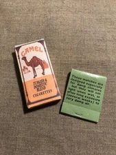 WWII US Army USMC K-Ration Small Camel Cigarette box with C ration GI match book