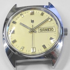 1 Vintage Chrome Steel Case Lip Watch Circa 1970
