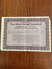 Reno Marine Salvage Corp. 1923 2 Shares