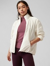 Athleta 149.00 Sightseer Lace Jacket, Size M Magnolia White