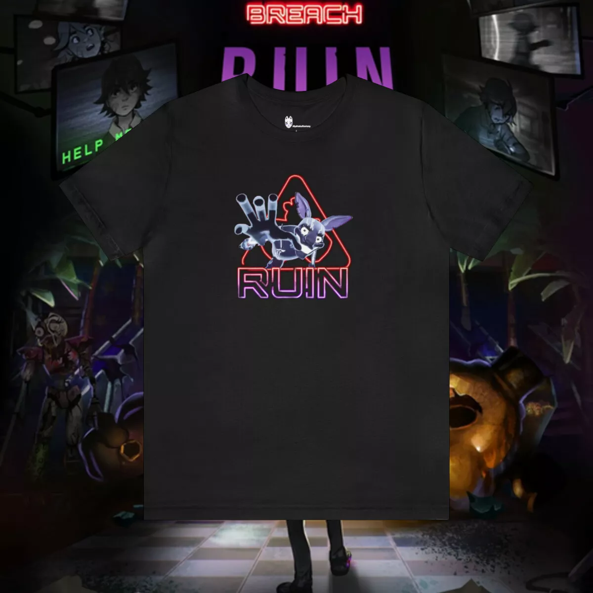 The Entity Glitchtrap Ruin FNAF Custom Tshirt, Five Nights at