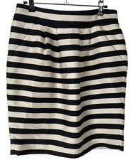 Banana Republic Black Ivory Striped Tulip Pencil Skirt Size 4