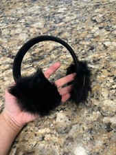 Fluffy Earmuffs Black Women Worn Once Winter Accessory Muff Muffs Ear Muffs Cute