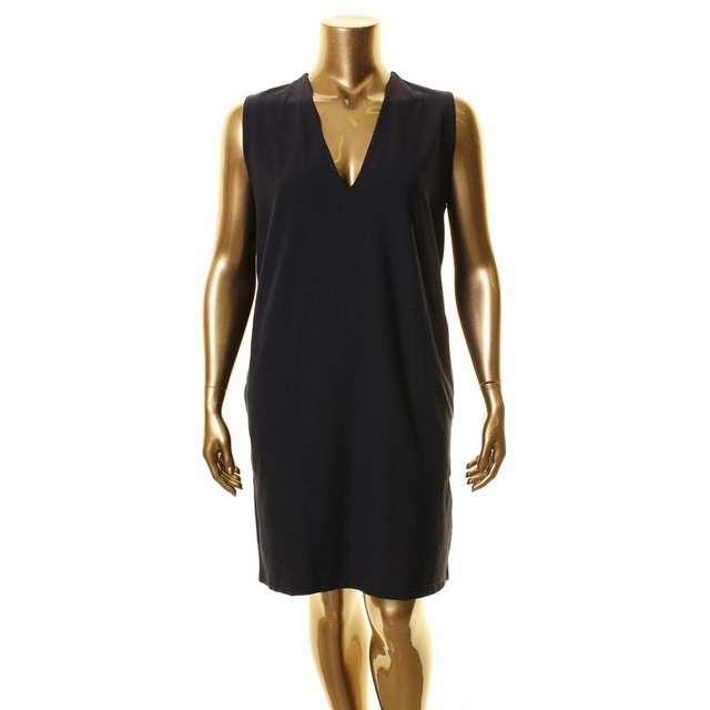 deep v neck shift dress