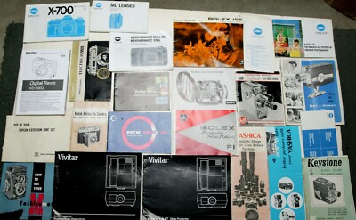 22+ Manuals For Minolta, Bolex, Yashica, Vivitar, Retina, Petri etc. See Picture