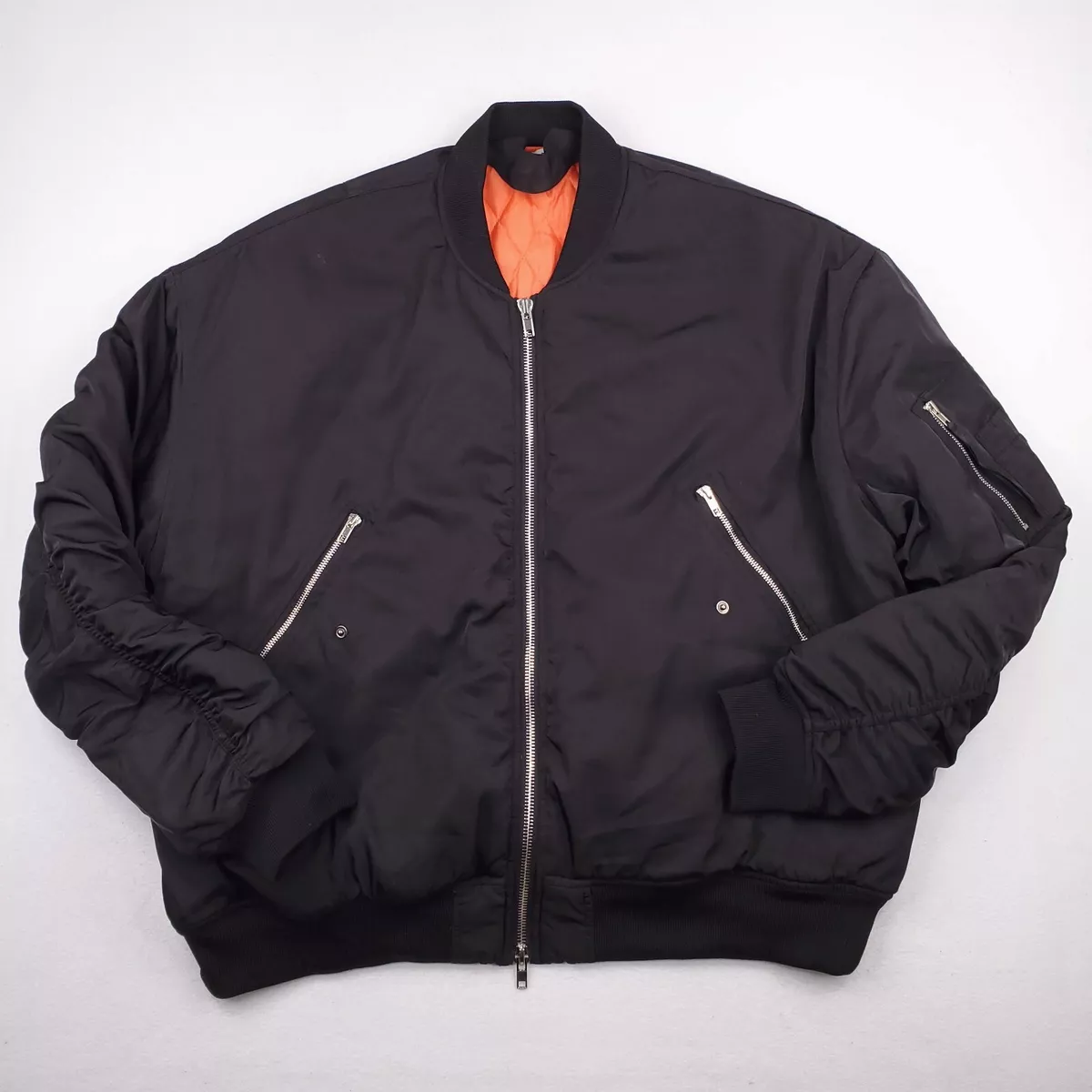 MNML Black Bomber Jacket Mens Sz XXL Quilted Liner Hip Hop Urban Streetwear