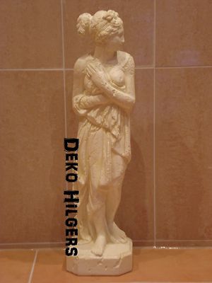 Atemberaubende Figur Akt Frau Skulptur Auf Alt Statue Stuckgips Optik Crem 0329
