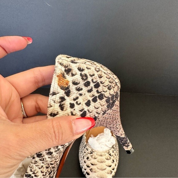 Lanvin Beige/Brown Python Print Canvas Pumps Size… - image 7