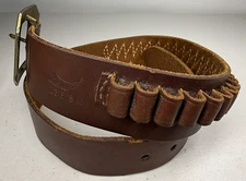 Vtg Hunter 138 SM Brown Leather Ammo Belt 25 Loops Fits .38 Special & .357 Mag