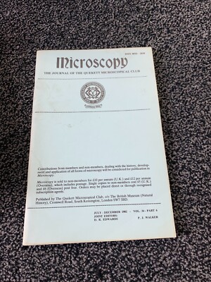 Microscopy   The Journal of the Quekett Microscopical Club. 1982  Vol 34  Part 6