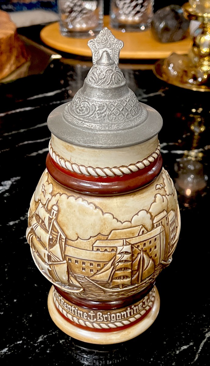 Vintage Avon Beer Stein Barkentine Brigantine Jib-Headed