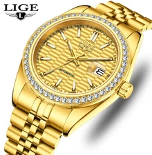 Luxury Men Watch Stainless Steel Automatic Mechanical Date Waterproof Wristwatch