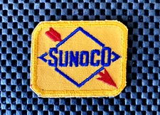 SUNOCO GAS OIL YELLOW EMBROIDERED SEW ON ONLY PATCH PETROLIANA 2 1/2" x 2" NOS