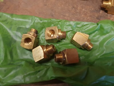 3/8-28 Schmiernippel abgewinkelt Winkel Adapter, Messing (5er Pack)