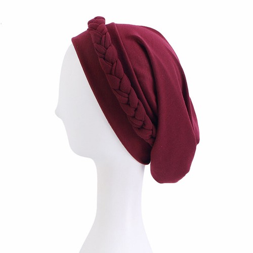 Turbante trenzado hiyab musulmán mujer envoltura para la cabeza gorra de quimioterapia gorro sombrero bufanda - Imagen 22 de 22