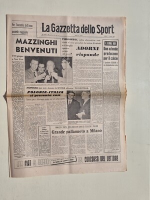 Gazetta Dello Sport 29 Novembre 1963 Mazzinghi - Milani - Inter - Milan