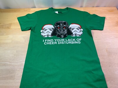 New Men s Star Wars Holiday Tee Sz S Darth Vader says I Find Your Lack Of Cheer*