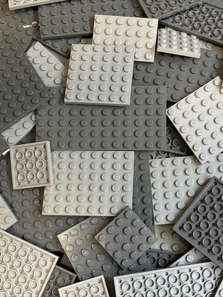 Lego a granel gris claro oscuro placas base aleatorias placas 4X4 4X6 6x6 6X10 lote de 10 Foto 2 de 3