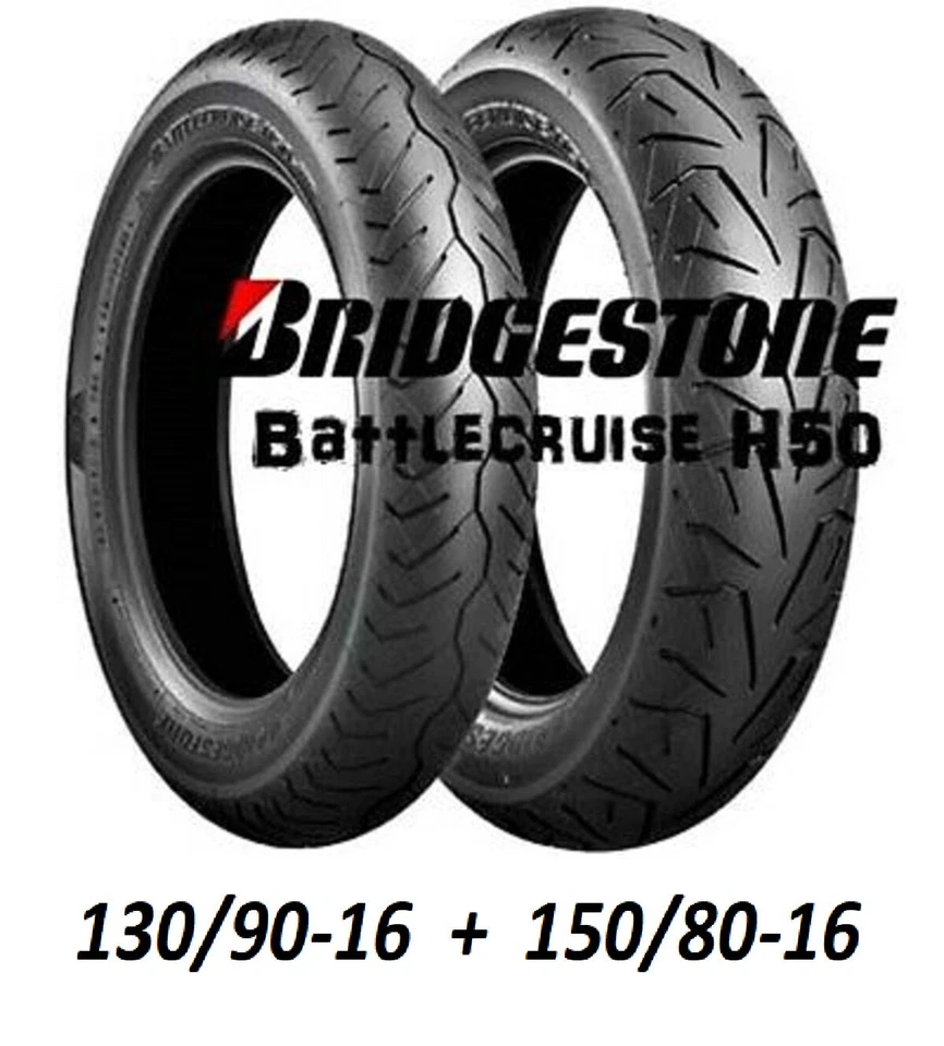 JUEGO DE NEUMÁTICOS BRIDGESTONE BATTLECRUISE 130/90-16 Y 150/80-16 KAWASAKI VULCAN 1500 Foto 3 de 3