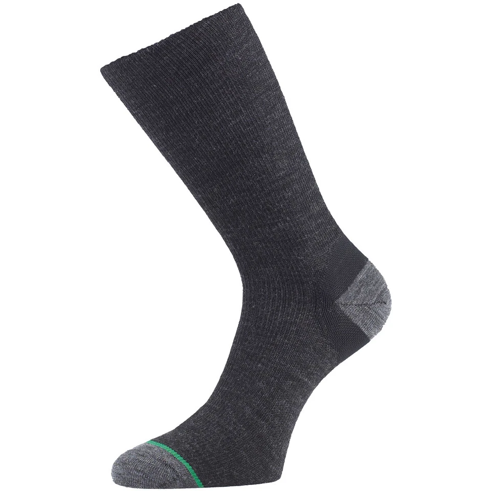 1000 MILE MENS ULTIMATE LIGHTWEIGHT DOUBLE LAYER 3 SEASON WALKING SOCKS CHARCOAL