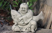 Buddha Wasserspeier Buddhafigur Aus Steinguss Skulptur Frostfest Garten DE-177