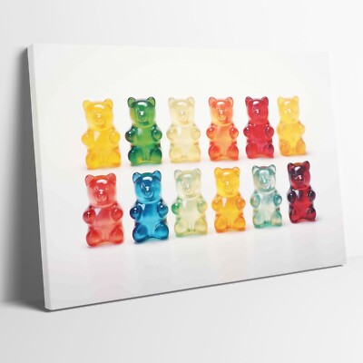 Gummibärchen Süßigkeiten Sammlung Pop Art aufgespannte Leinwand oder ungerahmter Poster Druck
