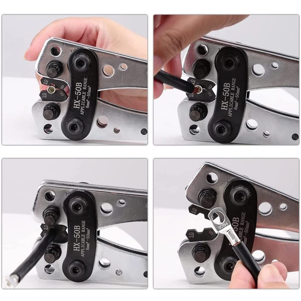 Crimping Tool Cable Lug Crimper Wire Plug Pliers Battery Terminal Assortment Kit