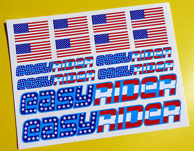 EASY RIDER USA FLAG Stars & Stripes DECAL STICKER SET CHOPPER BIKE ...