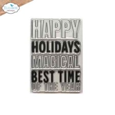Elizabeth crafts happy holidays Sentiment Stamp Set cs274