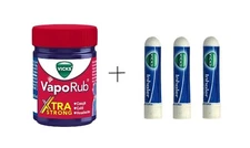 Vicks VapoRub Xtra Strong 50 ml and Vicks Keychain 3 Inhaler