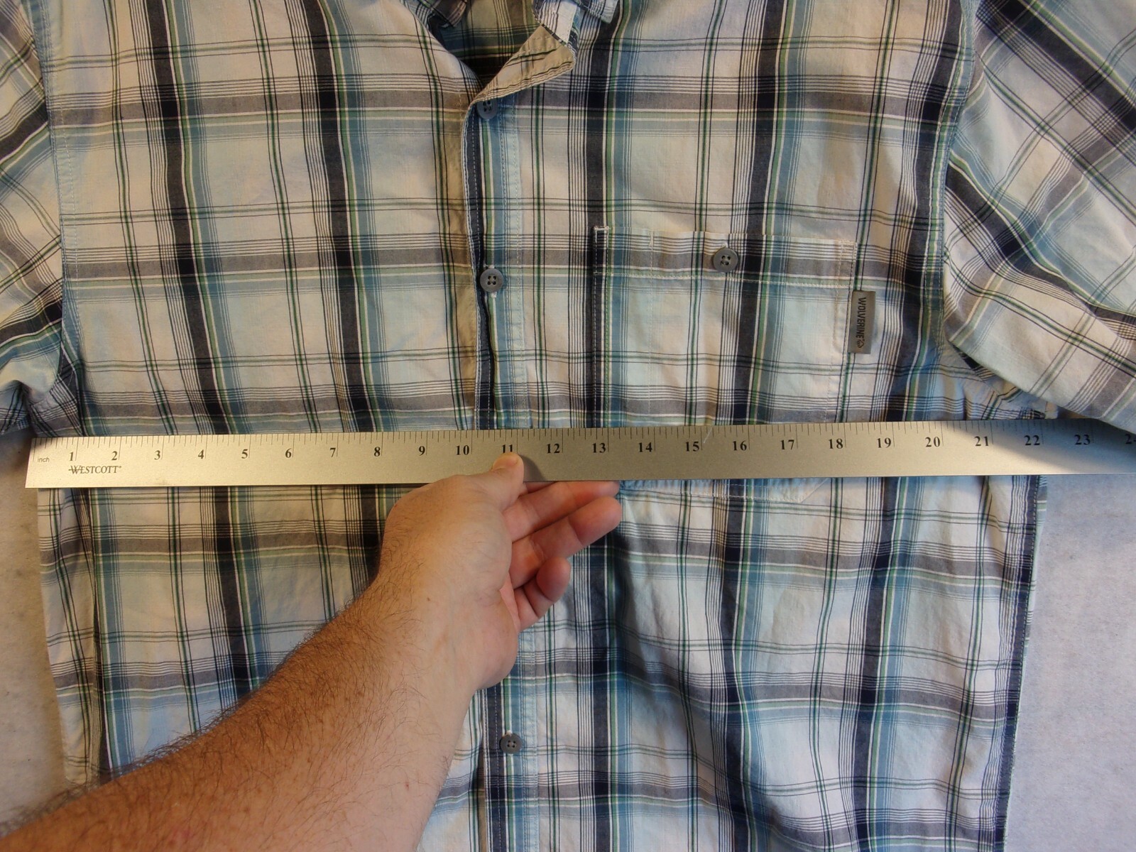 Wolverine Plaid Collared Button Down Shirt Men's … - image 4