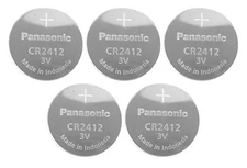 5 Panasonic CR2412 Lithium Button Cell CR 2412 3V Batteries