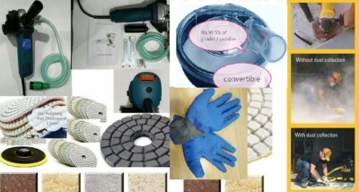 Wet Dry Concrete Masonry Polisher 45 Pad dust shroud stone travertine repair kit