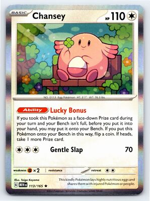 Chansey 113/165 Holo Rare Scarlet & Violet 151 Pokemon Card