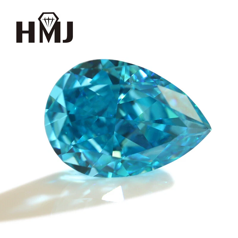 Piedra de circonita cúbica suelta multicolor pera corte hielo triturado 5A piedra preciosa brillante Foto 2 de 4