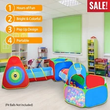 Crawl House Tunnel Portable Kids Indoor Outdoor Toddler Play Tent Ball Pit