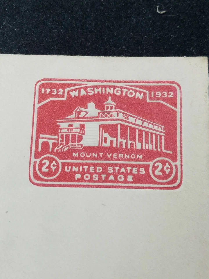 #U525a Washington Bicentennial 1929-1932 2¢ Carmine On Unused White Envelope HTF - Image 4 of 4
